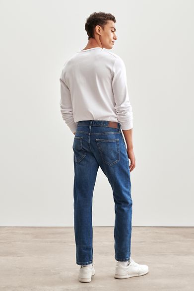 Esprit Nu 21% Korting Heren Kleding voor voor Jeans voor Slim jeans 5-pocketsjeans Met Used-effecten in het Blauw voor heren 
